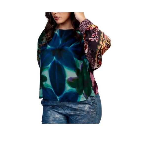 Alembika Tops - Alembika Cassandra Blouse in Cornflower Oversized Lagenlook Pull Over SZ LG